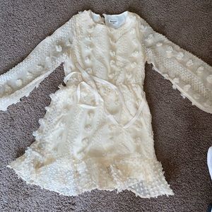 Cream detailed dress